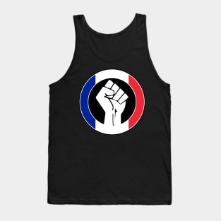 Black Lives Matter Fist Circled Flag France Tank Top